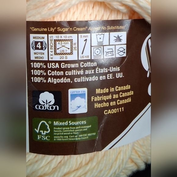 NWT Lot Of 3 Lily Sugar & Cream White/Cream Cotton Knit Craft Crochet Yarn - Picture 5 of 7